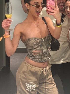 Strapless Camo Tube Top - Olive Green